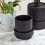 Claxton Pot with Saucer – Black – 8″